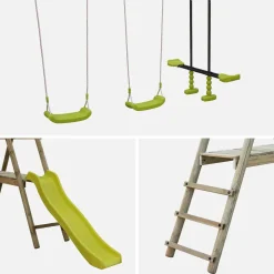 Altalene da giardino con scivolo, 6 posti