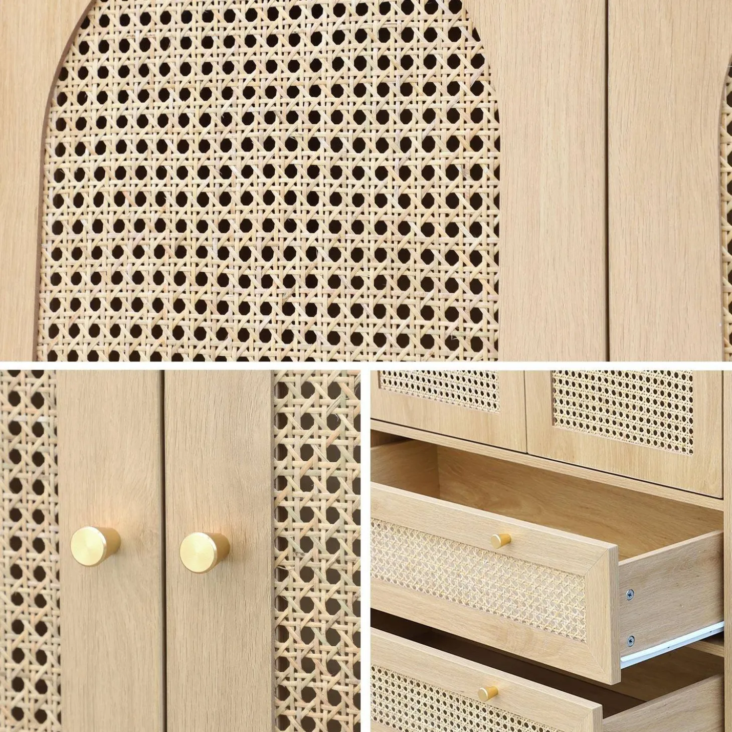 Armadio a due ante e due cassetti in legno