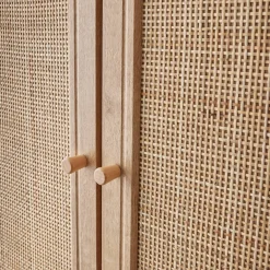 Armadio in canna ed effetto legno a 2 ante