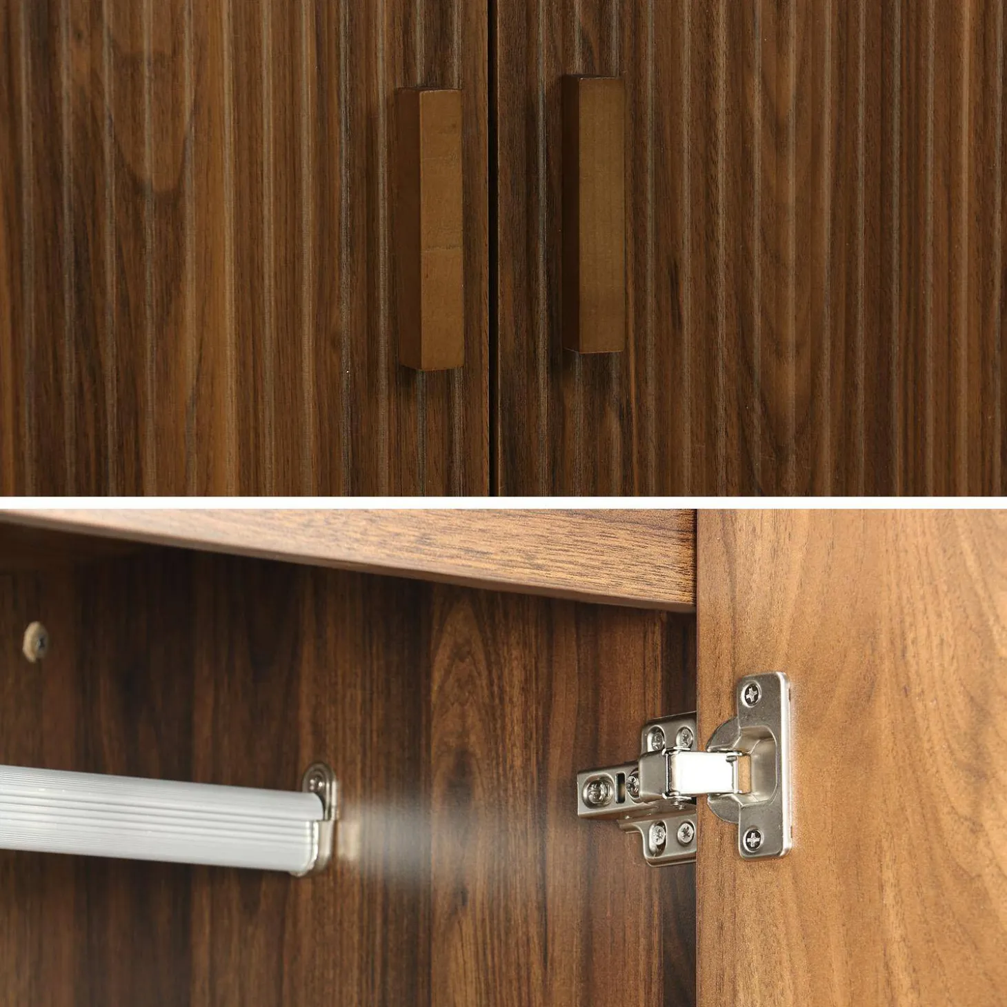 Armadio in legno 1 asta appendiabiti, 2 ante