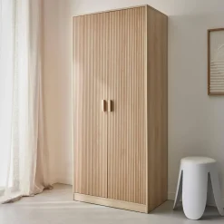 Armadio in legno 1 asta appendiabiti, 2 ante