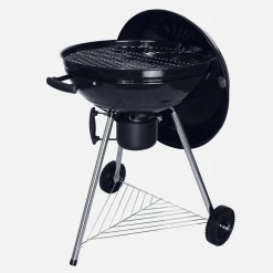 Barbecue a carbone, griglia e affumicatore con ruote e ciminiera di accensione, Ø57cm