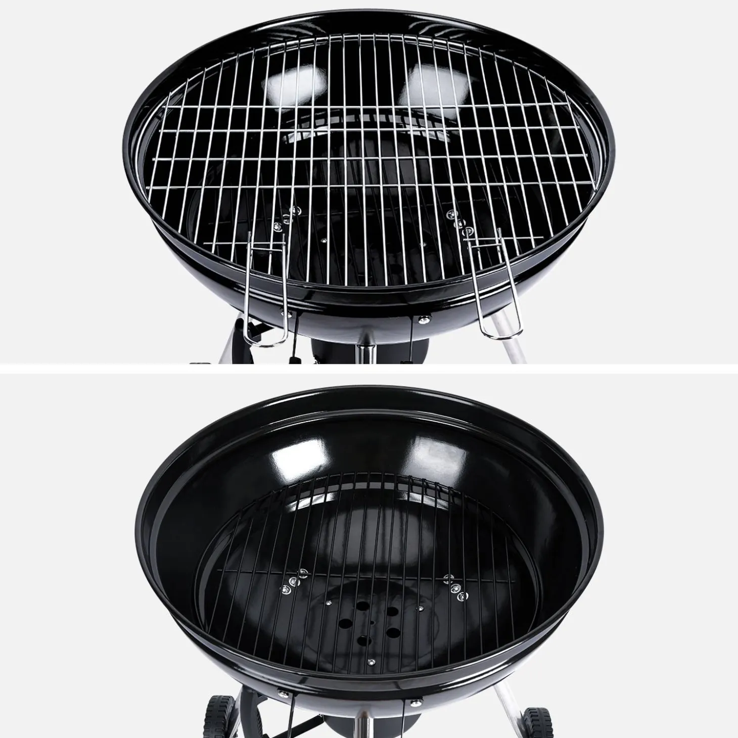 Barbecue a carbonella con affumicatore e coperchio, Ø57cm