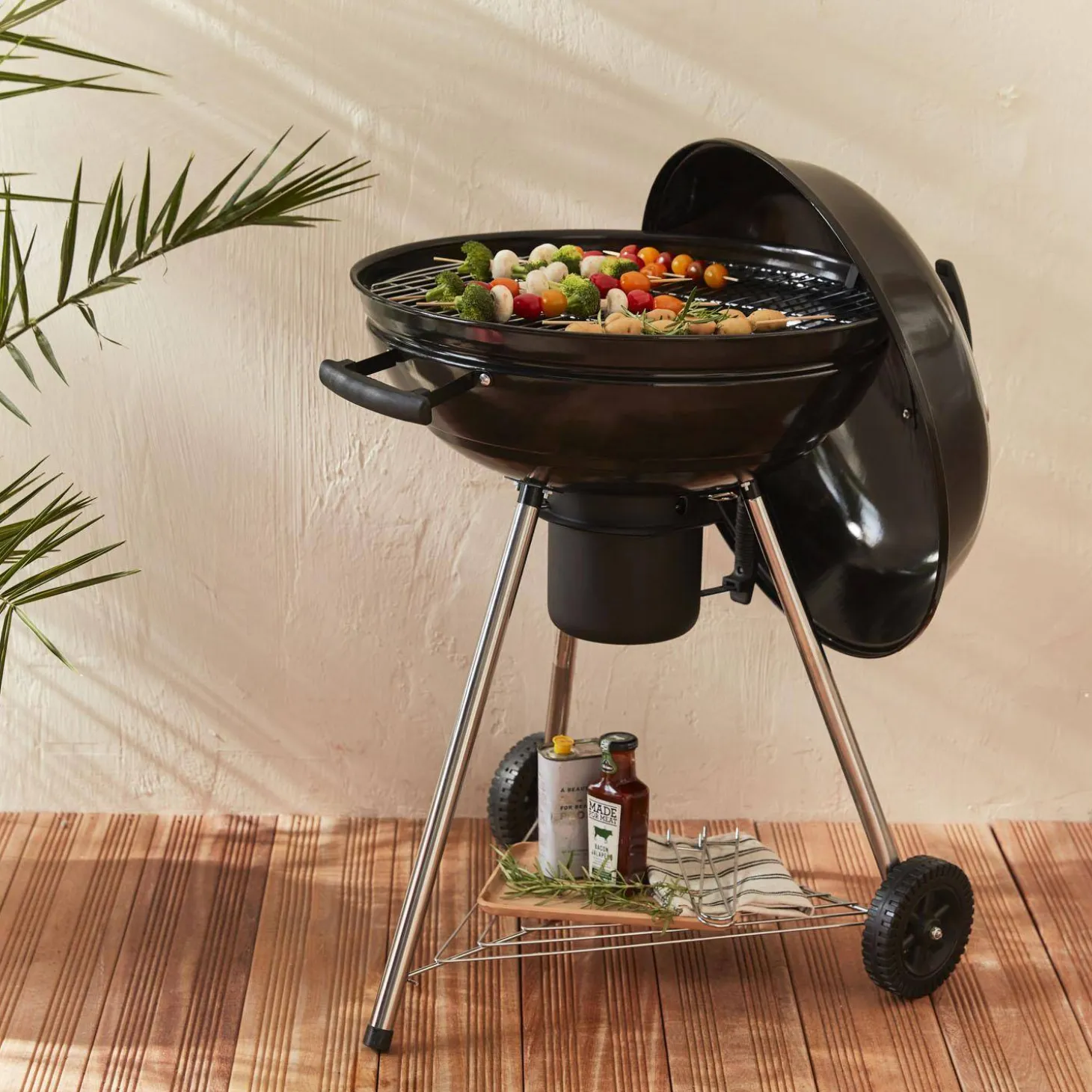 Barbecue a carbonella con affumicatore e coperchio, Ø57cm