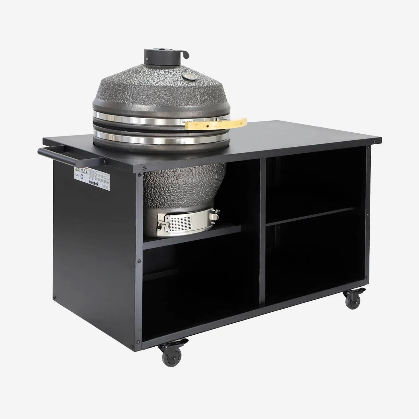 Barbecue a carbonella kamado in ceramica con carrello e copertura, Ø55,5cm