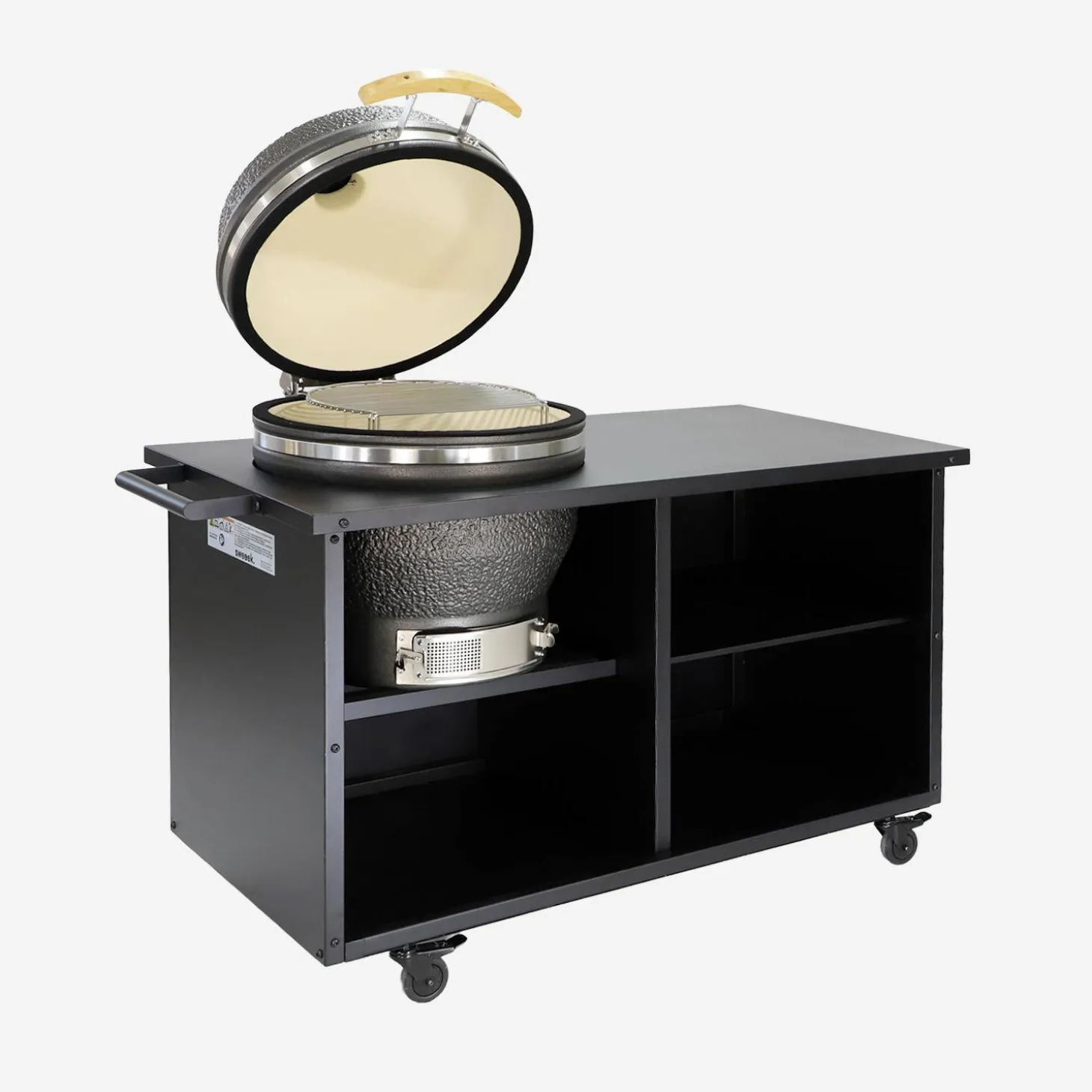 Barbecue a carbonella kamado in ceramica con carrello e copertura, Ø55,5cm