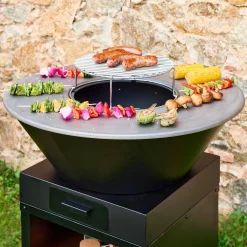 Braciere barbecue con vano portalegna, Ø81,5cm