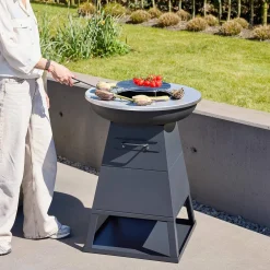Braciere barbecue con vano portaoggetti, Ø59cm