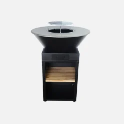 Braciere barbecue con vano portalegna e copertura, Ø81,5cm