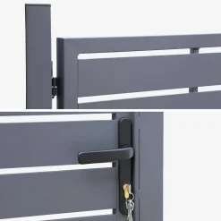 Cancello da giardino in alluminio con serratura e maniglia, 100cm
