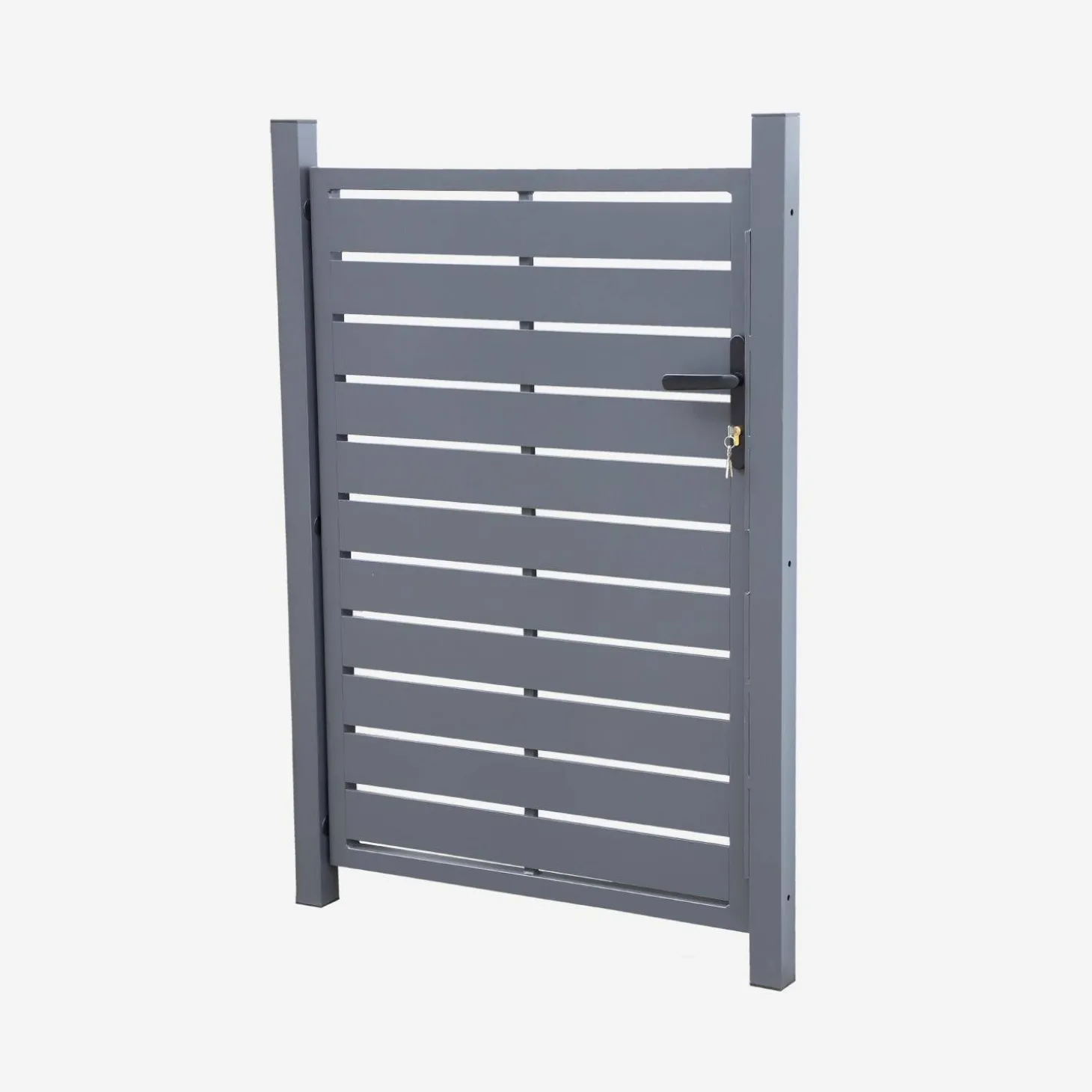 Cancello da giardino in alluminio con serratura e maniglia, 100cm