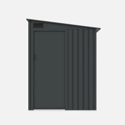 Capanno da giardino addossabile in acciaio 2,91m² con porta scorrevole e kit di ancoraggio