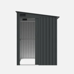Capanno da giardino addossabile in acciaio 2,91m² con porta scorrevole e kit di ancoraggio