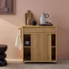 Carrello da cucina in legno decorato con 1 cassetto, 80cm