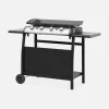 Carrello per piastra plancha Porthos a 4 bruciatori