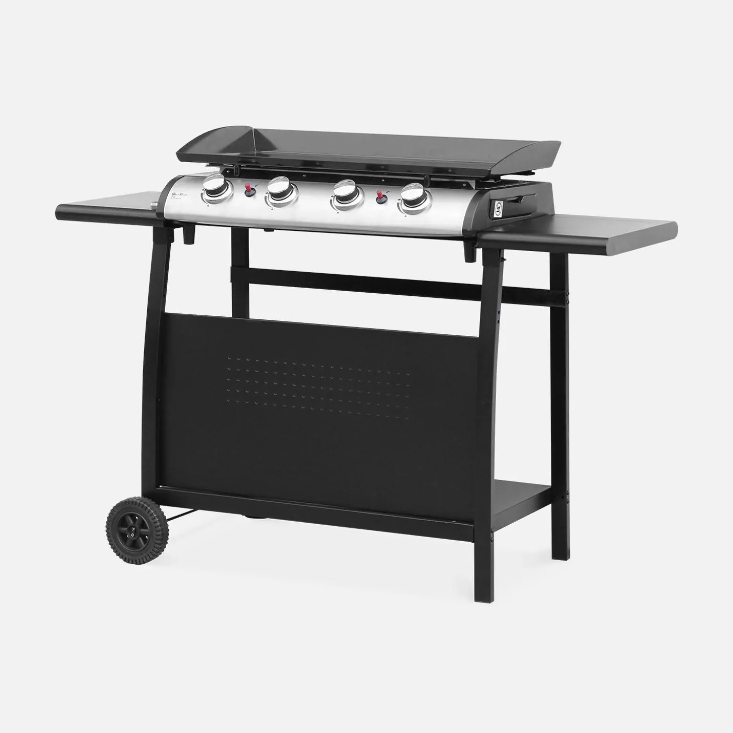 Carrello per piastra plancha Porthos a 4 bruciatori
