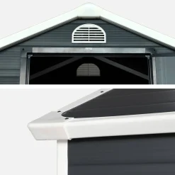 Casetta da giardino in plastica con struttura in alluminio, 1,39m²