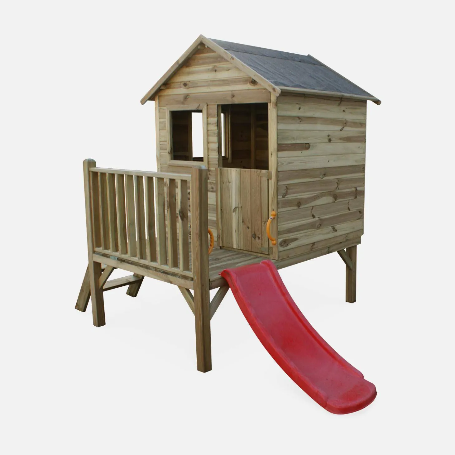 Casetta per bambini in legno di pino su palafitte 2m²
