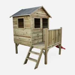 Casetta per bambini in legno di pino su palafitte 2m²