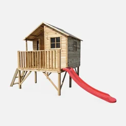 Casetta per bambini in legno di pino su palafitte 3,8m²
