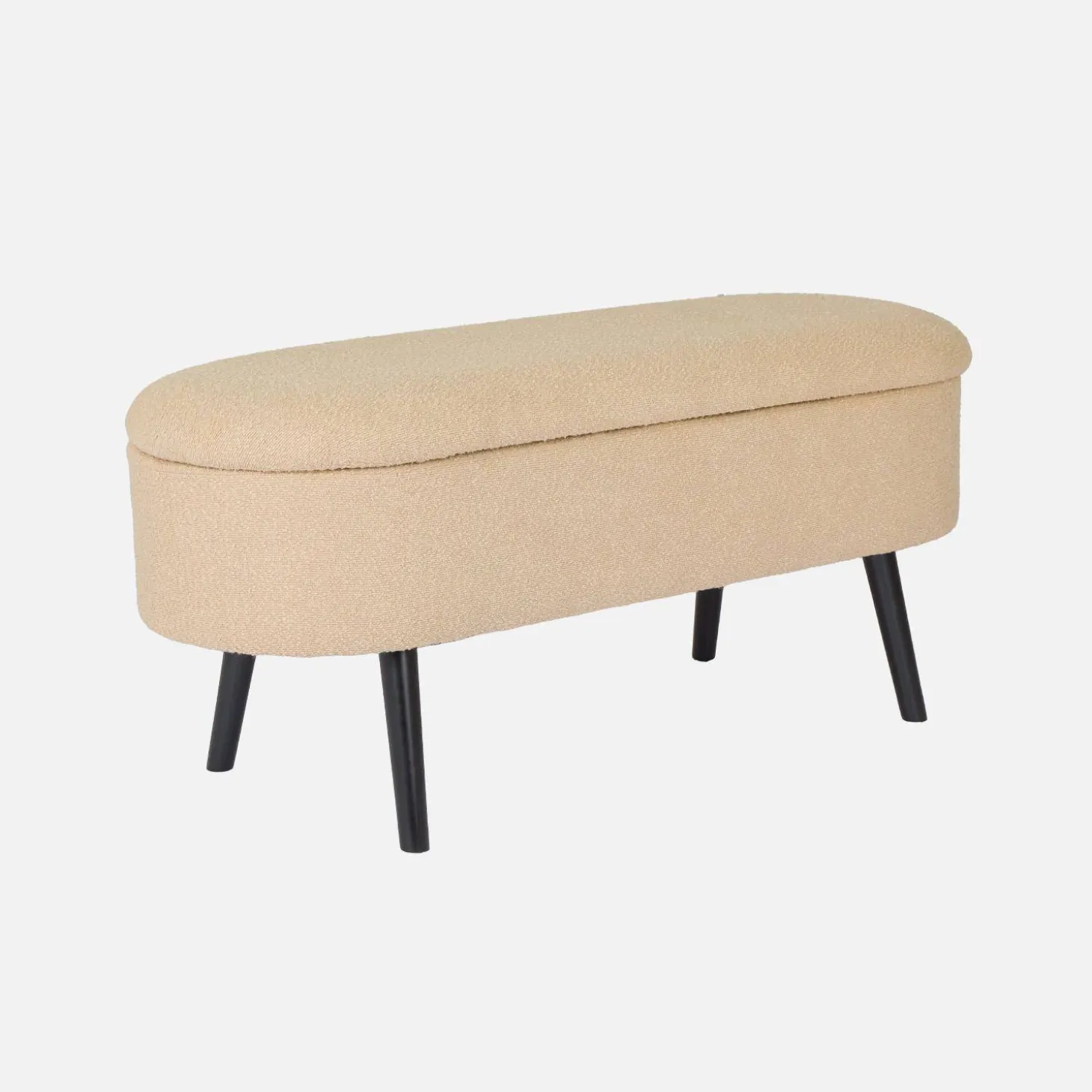 Cassapanca con rivestimento bouclé