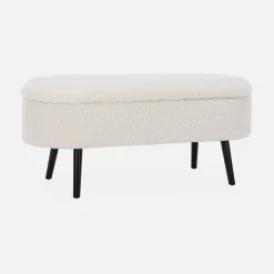 Cassapanca con rivestimento bouclé