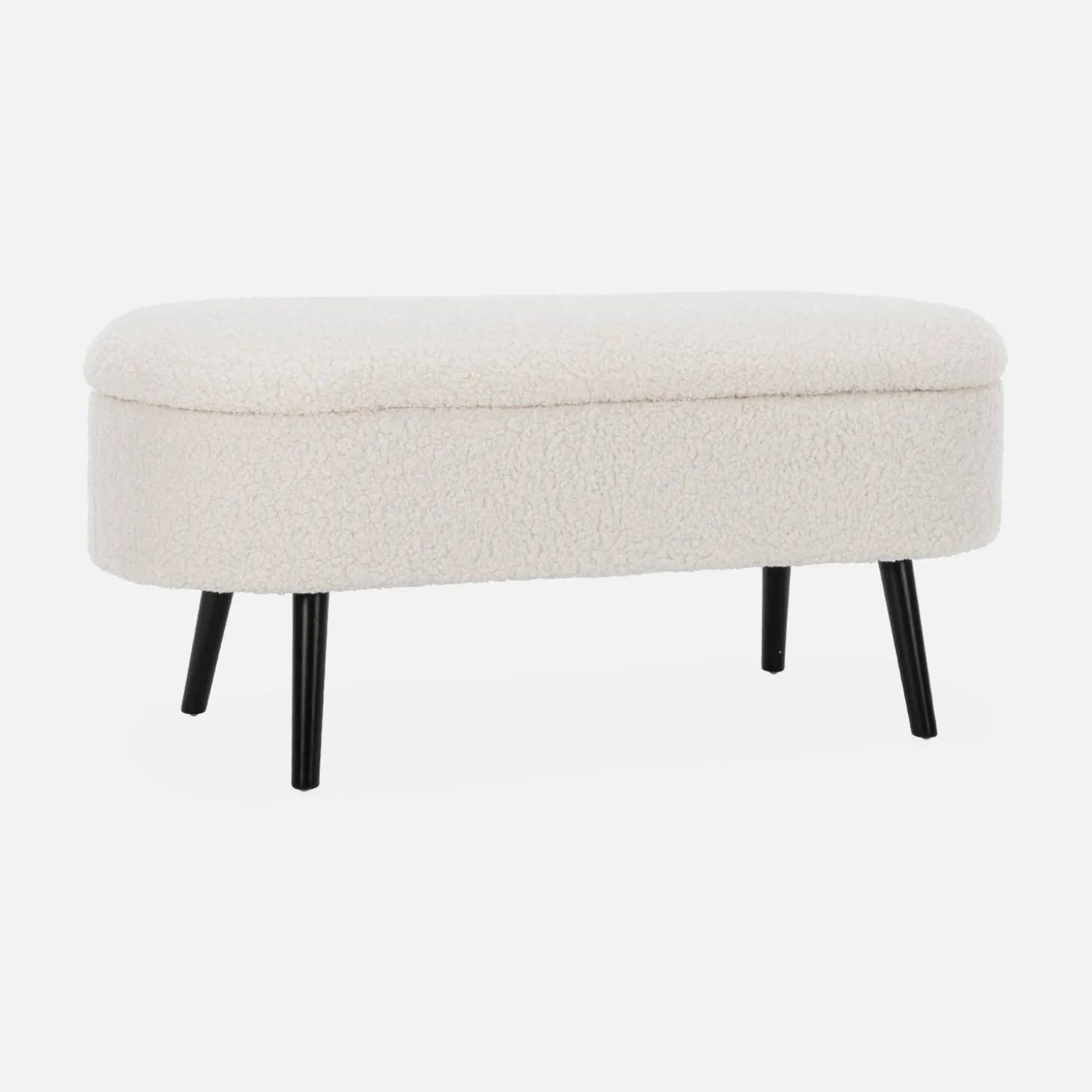 Cassapanca con rivestimento bouclé
