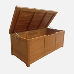 Cassapanca da giardino in legno con maniglie, 200L