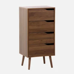 Cassettiera decorata in legno con 4 cassetti