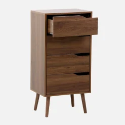 Cassettiera decorata in legno con 4 cassetti