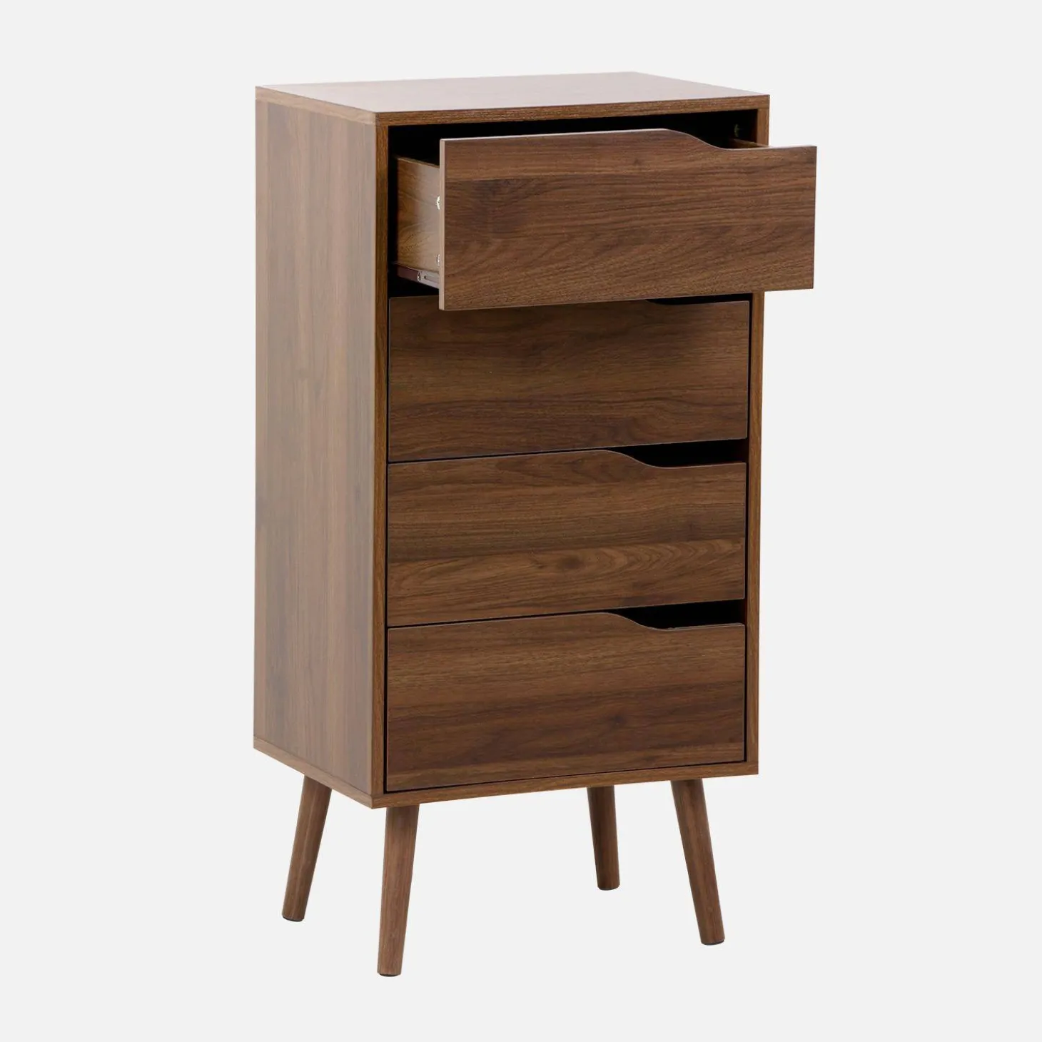 Cassettiera decorata in legno con 4 cassetti