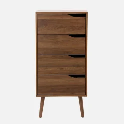 Cassettiera decorata in legno con 4 cassetti
