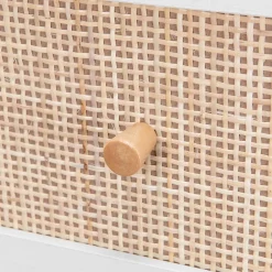 Cassettiera effetto legno e canna 3 cassetti