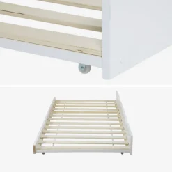 Cassetto letto per bambini Roya in legno di pino naturale