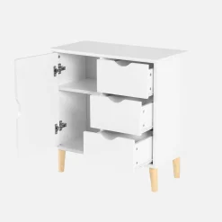 Cassettone per bambini, 1 anta e 3 cassetti