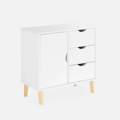 Cassettone per bambini, 1 anta e 3 cassetti