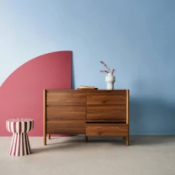 Comò decorazione legno 6 cassetti