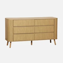 Comò decorazione striato, 6 cassetti