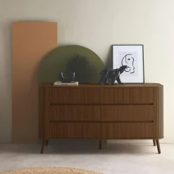 Comò decorazione striato, 6 cassetti