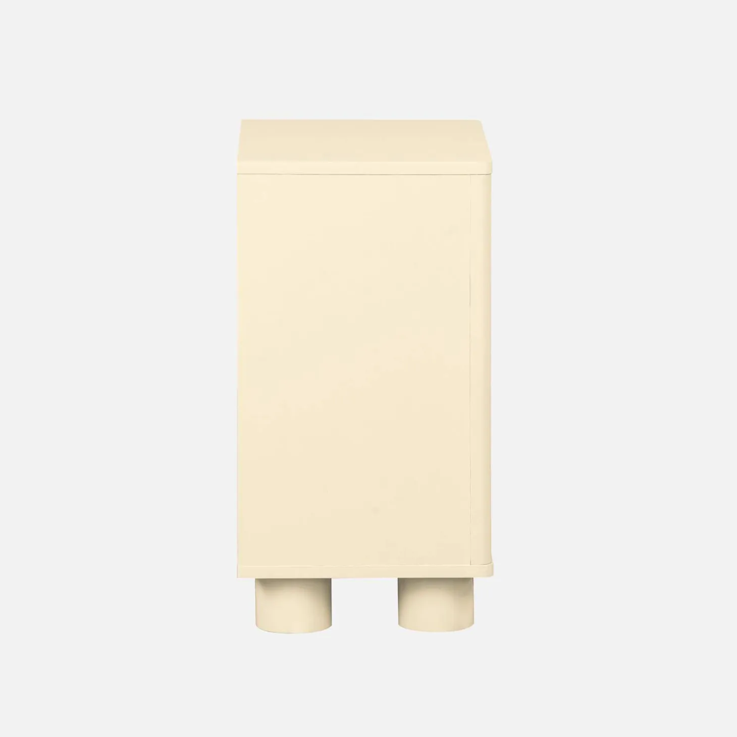 Comodino effetto legno di mango con 1 anta reversibile