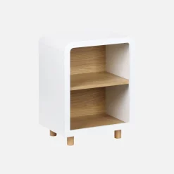Comodino effetto legno, 2 nicchie