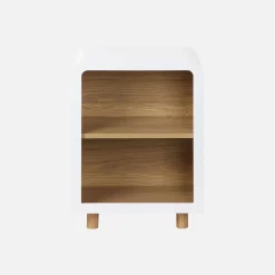Comodino effetto legno, 2 nicchie