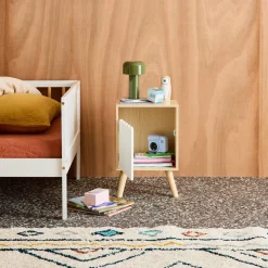 Comodino per bambini decorazione legno 1 anta