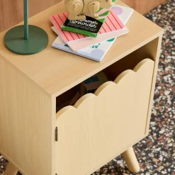 Comodino per bambini decorazione legno 1 anta