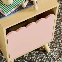 Comodino per bambini decorazione legno 1 anta