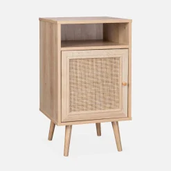 Comodino scandinavo in vimini