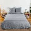 Completo letto in poliestere reversibile stampato zebrato 2 posti grigio