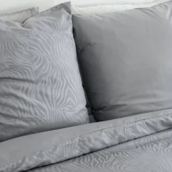 Completo letto in poliestere reversibile stampato zebrato 2 posti grigio