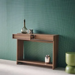 Console effet legno 2 cassetti e ripiano, 100cm