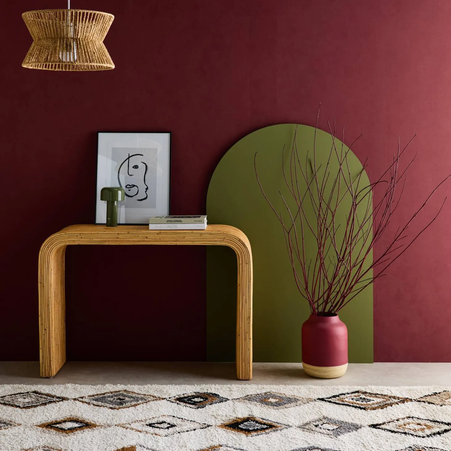 Console in rattan naturale, 110cm